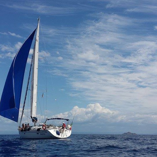 Sail boat with aperitivo on board