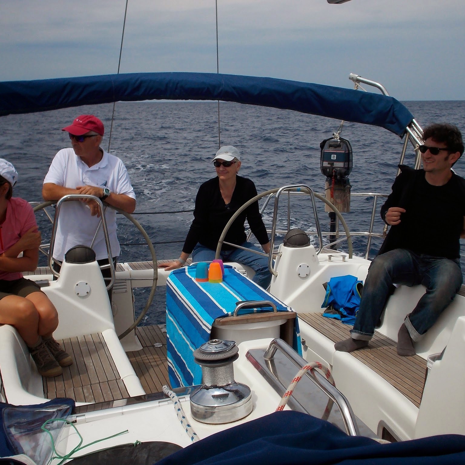 Sail boat with aperitivo on board