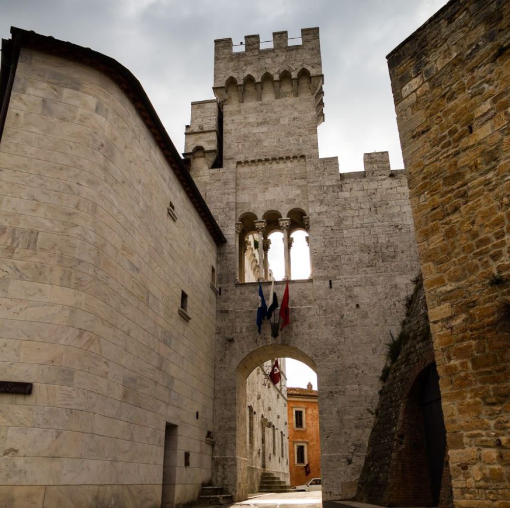 Castle in medieval village near Siena